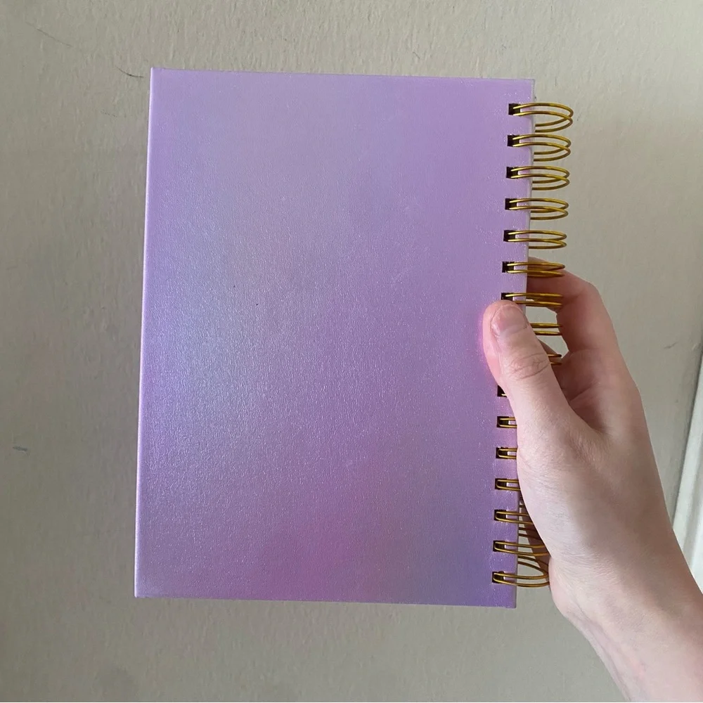 Iridescent Lilac Purple Pastel Rainbow Spiral Bound Lined Journal Notebook